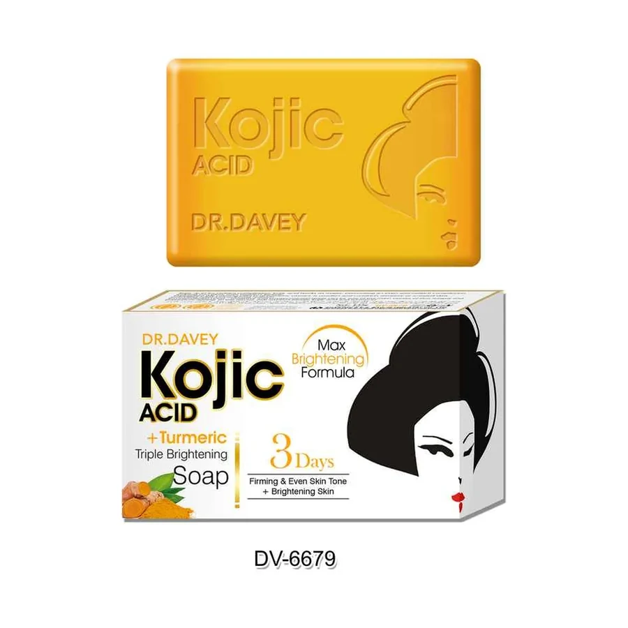 DR.DAVEY Soap Kojic Acid Turmeric Soap model DV-6679 product image for OEM/ODM private label soap manufacturing
