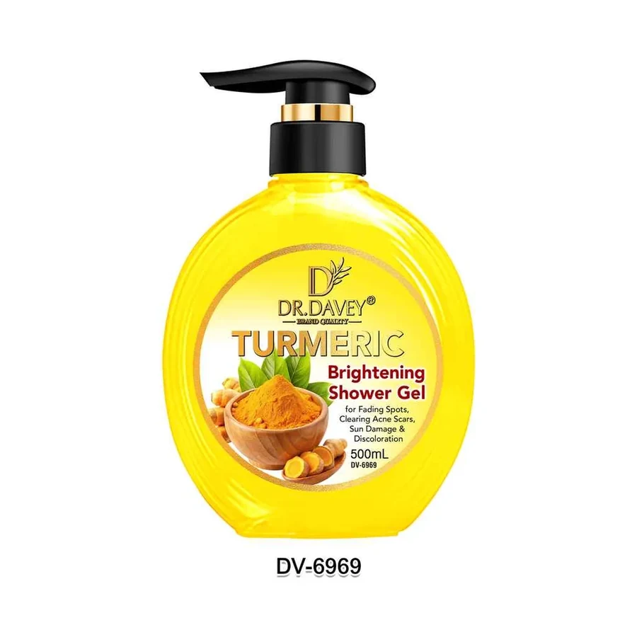 DR.DAVEY Turmeric Brightening Shower Gel model DV-6969 product image for OEM/ODM private label shower gel manufacturing