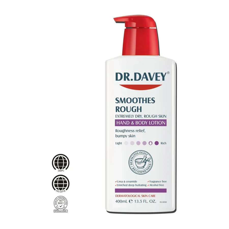 DR.DAVEY Urea & Ceramide Body Lotion Professional Care for Extremely Dry & Rough Skin 400ml Urea Lotion white background product image for OEM/ODM