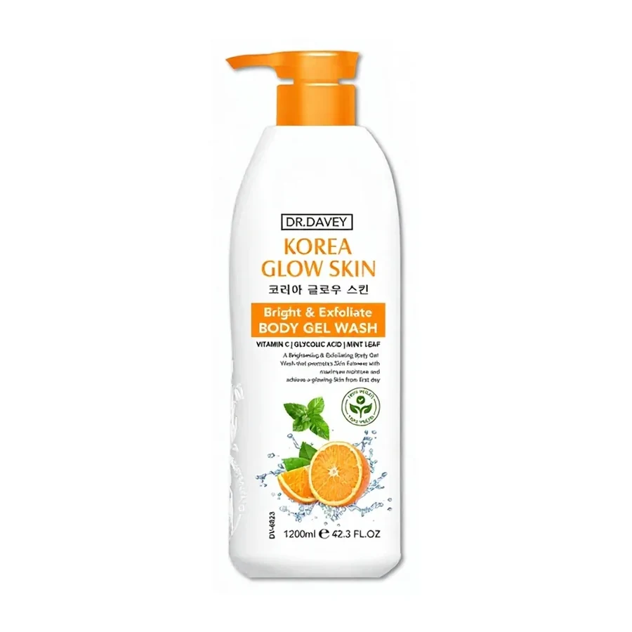 DR.DAVEY VC Bath & Shower Gel for Men with Mint Leaf Bright & Exfoliate Cool & Refreshing white background product image for OEM/ODM