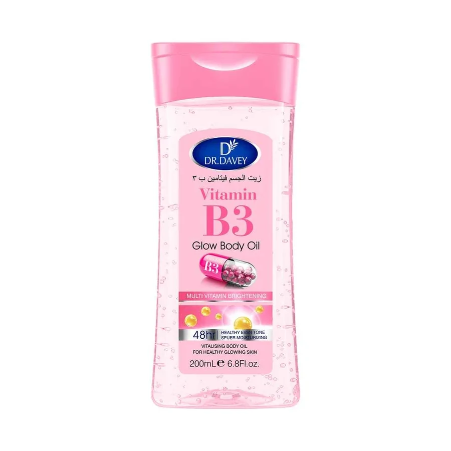 DR.DAVEY B3 Body Oil Vitamin B3 Glow Body Oil model DV-6656 product image for OEM/ODM private label body oil manufacturing