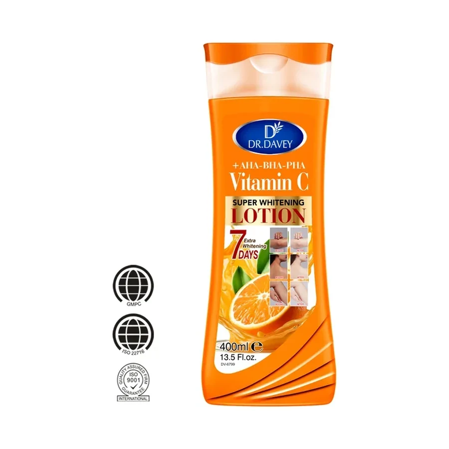 DR.DAVEY Vitamin C Body Lotion 400ml white background product image for OEM/ODM private label body lotion manufacturing