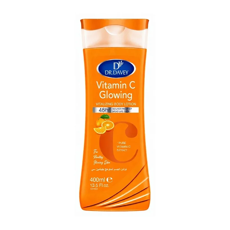 DR.DAVEY Vitamin C Moisturizing Body Lotion with 48 Hour Moisturization Unisex Formula white background product image for OEM/ODM private label body