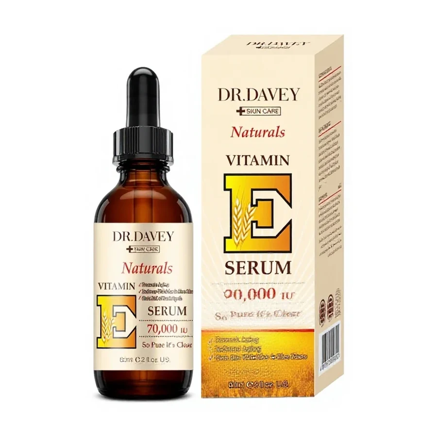 For DR DAVEY VE Serum for Face Age Support Night Use white background product image for OEM/ODM private label skincare serum manufacturing