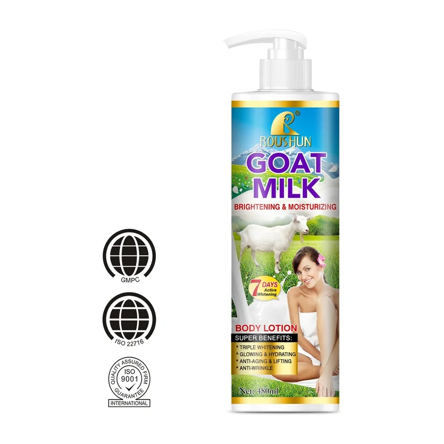For Goat Milk Moisturizing Vegan Body Lotion for All Skin Types 480ml white background product image for OEM/ODM private label body lotion