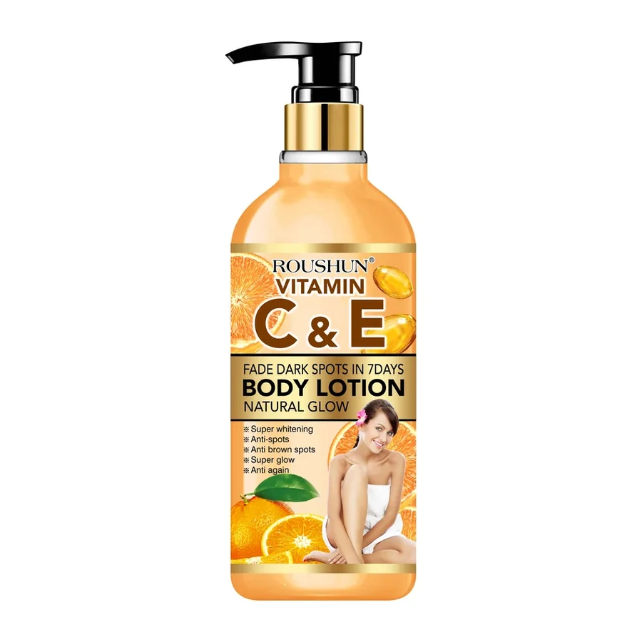 For Vitamin C & E Brightening Body Lotion for All Skin Types Fades uneven tone in 7 Days 500mL white background product image for OEM/ODM