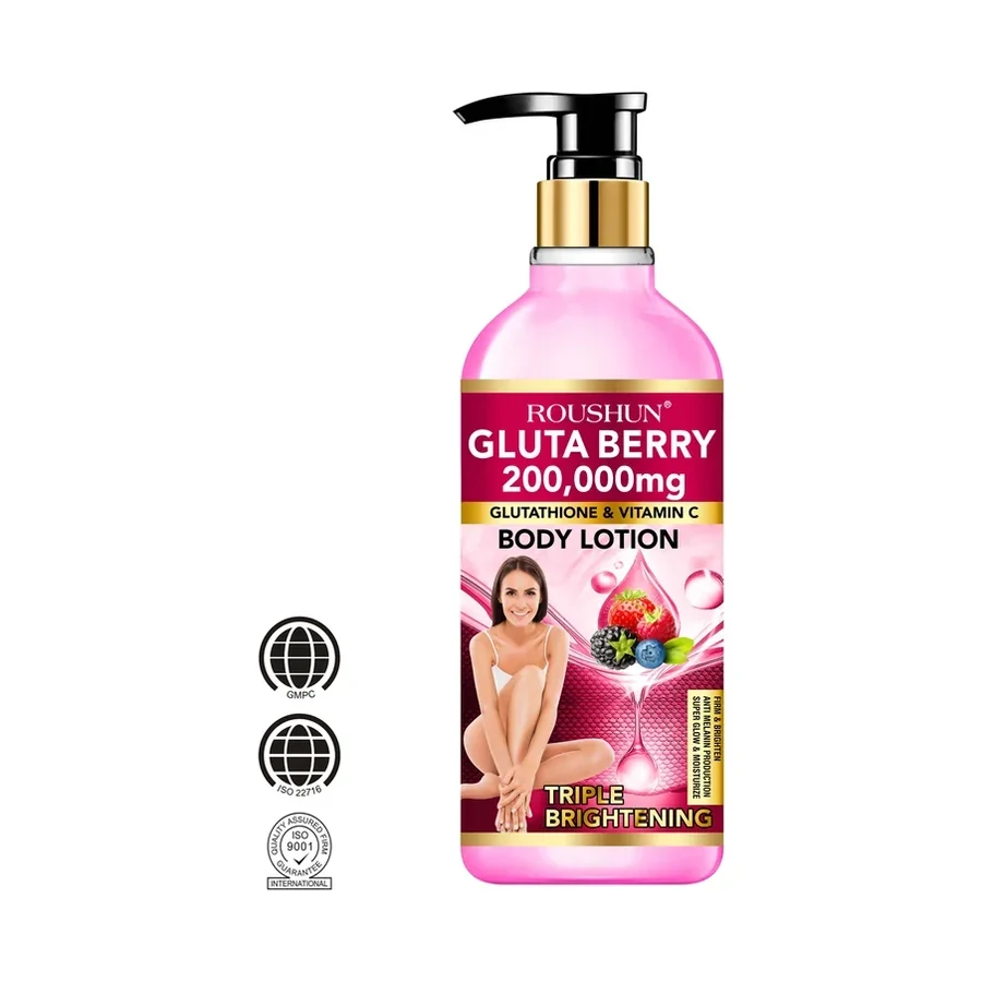 Glutathione & Vitamin C Infused Brightening Body Lotion 500ml white background product image for OEM/ODM private label body lotion manufacturing