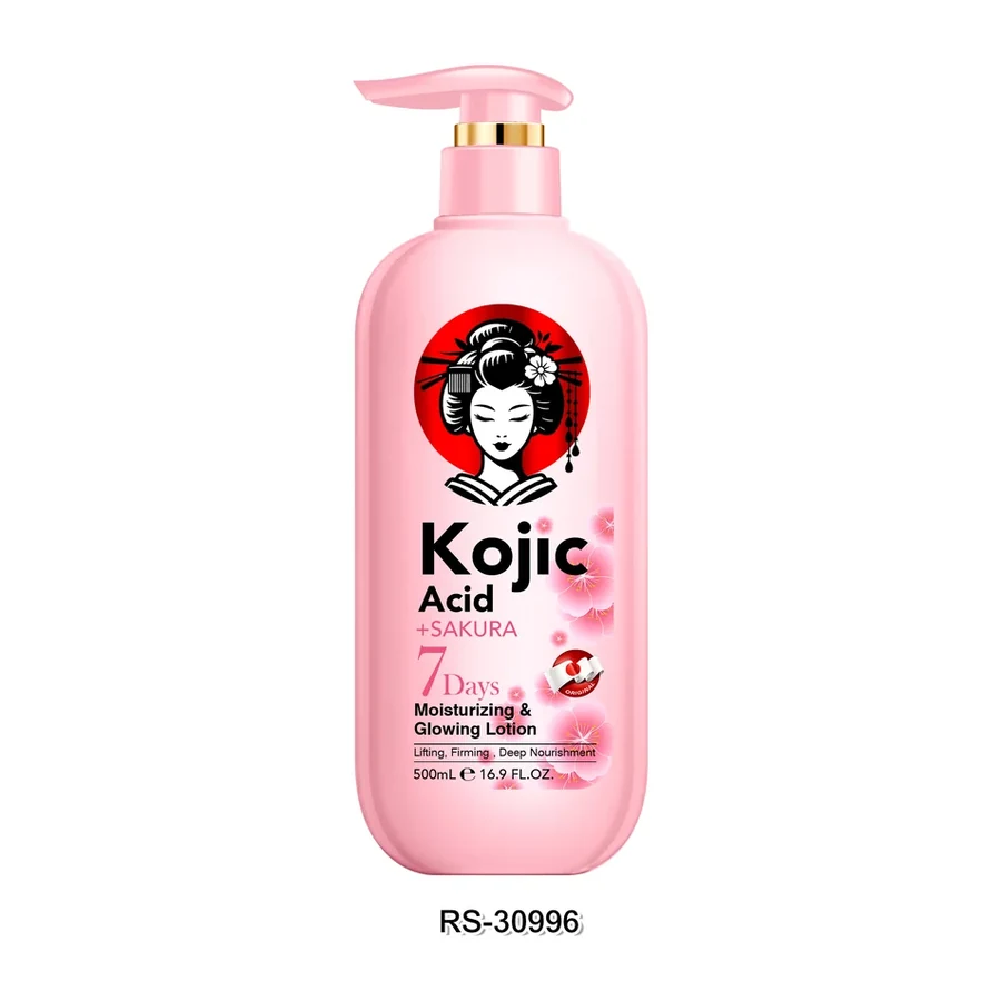 Kojic Body Brightening Cream Vegan Moisturizing Formula 500mL white background product image for OEM/ODM private label body cream manufacturing