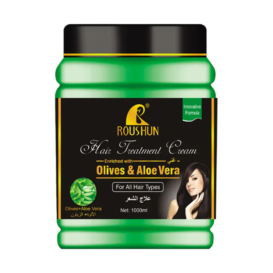 Olive & Aloe Vera Nourishing Hair Care Cream, Deep Conditioning Hair Care for All Hair Types white background product image for OEM/ODM