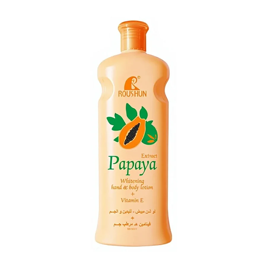 Papaya Moisturizing Nourishing & Brightening Body Lotion with Vitamin E 600ml white background product image for OEM/ODM private label body lotion