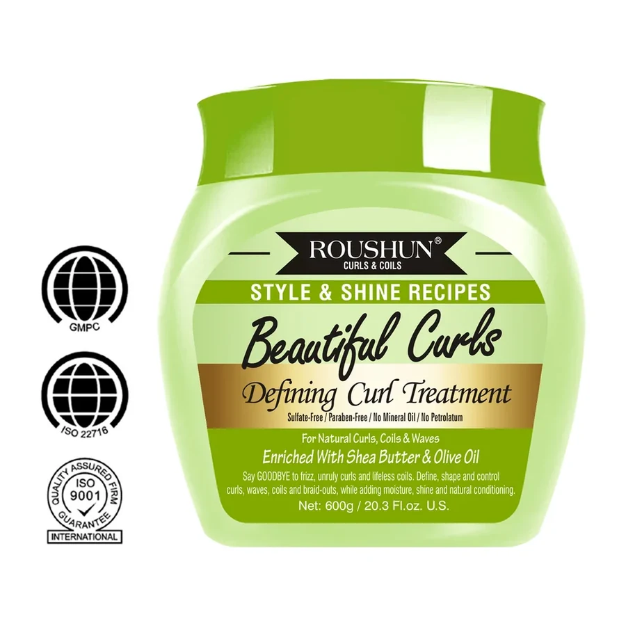 ROUSHUN Beautiful Curls Defining Curl Care Hair 600ml white background product image for OEM/ODM private label hair care manufacturing