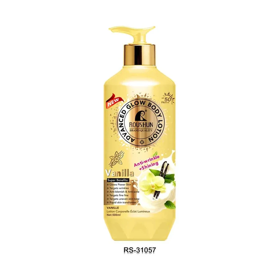 ROUSHUN Vanilla Advanced Shining Body Lotion model RS-31057 product image for OEM/ODM private label body lotion manufacturing