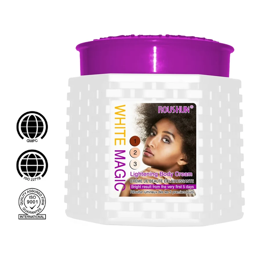 ROUSHUN brightening Magic Brightening Body Cream600ML white background product image for OEM/ODM private label body cream manufacturing