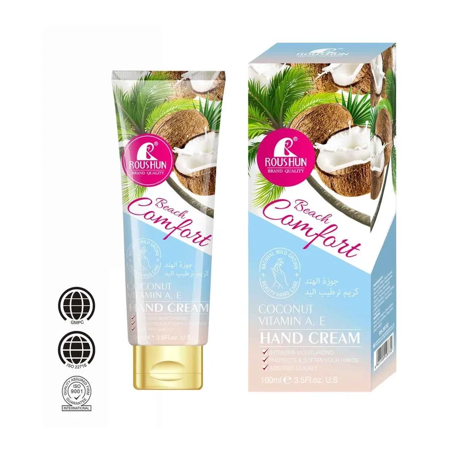ROUSHUN Cream Coconut Vitamin A E Hand Cream model RS-30732 product image for OEM/ODM private label body cream manufacturing