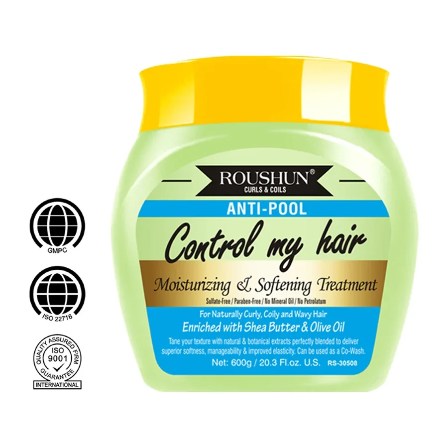 ROUSHUN Control My Hair Anti Pool Moisturizing Hair Care 600ml white background product image for OEM/ODM private label hair care manufacturing