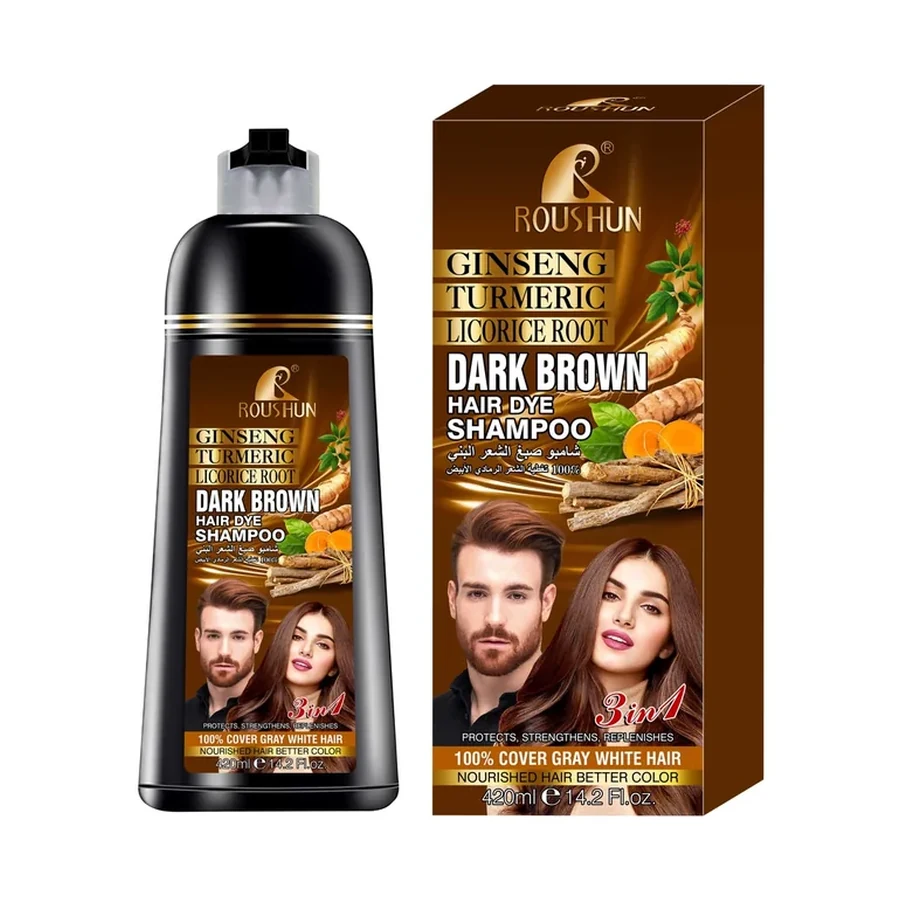 ROUSHUN Dark Brown Hair Shampoo 420 ml OEM/ODM Rs-30739 product image for OEM/ODM private label shampoo manufacturing