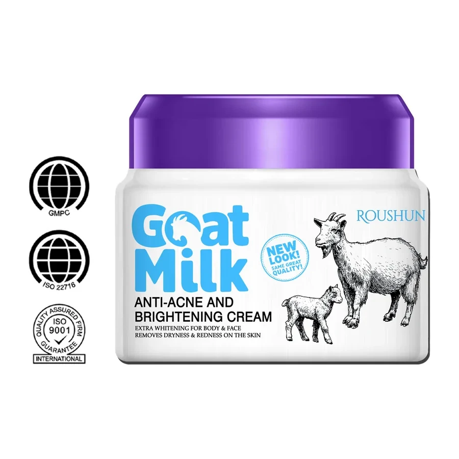 ROUSHUN Goat Milk clarifying care & Brightening Cream, Full Body Moisturizing Cream 500ml white background product image for OEM/ODM