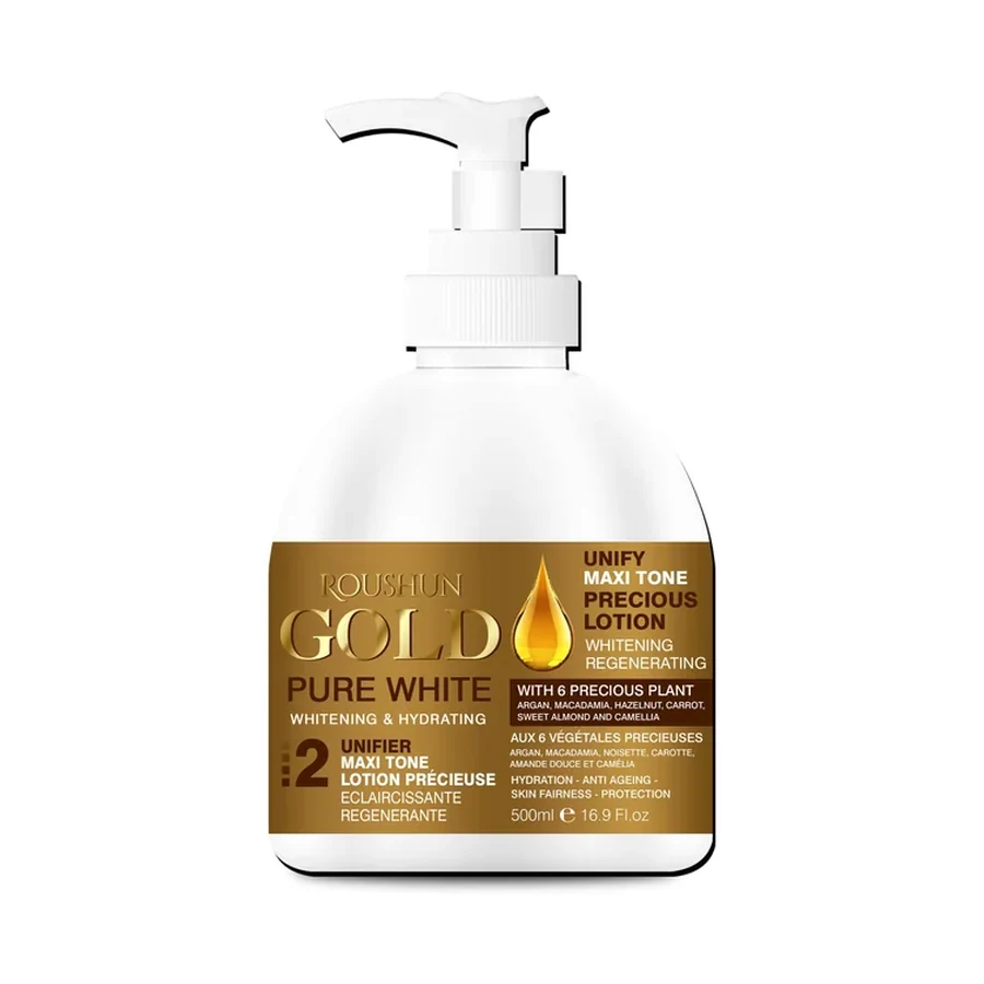 ROUSHUN Gold Body Lotion 500 ml OEM/ODM Rs-30605 product image for OEM/ODM private label body lotion manufacturing