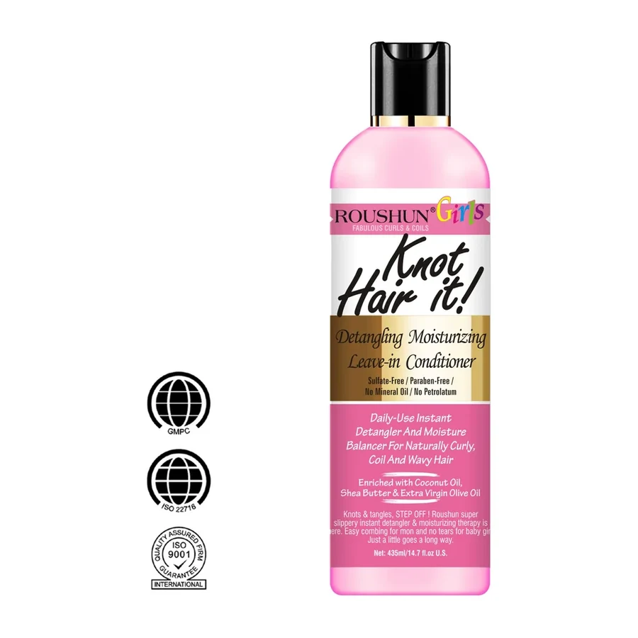 ROUSHUN Knot Hair It 2 in 1 Leave in Conditioner for Curly Coily Hair 435ml white background product image for OEM/ODM private label hair conditioner