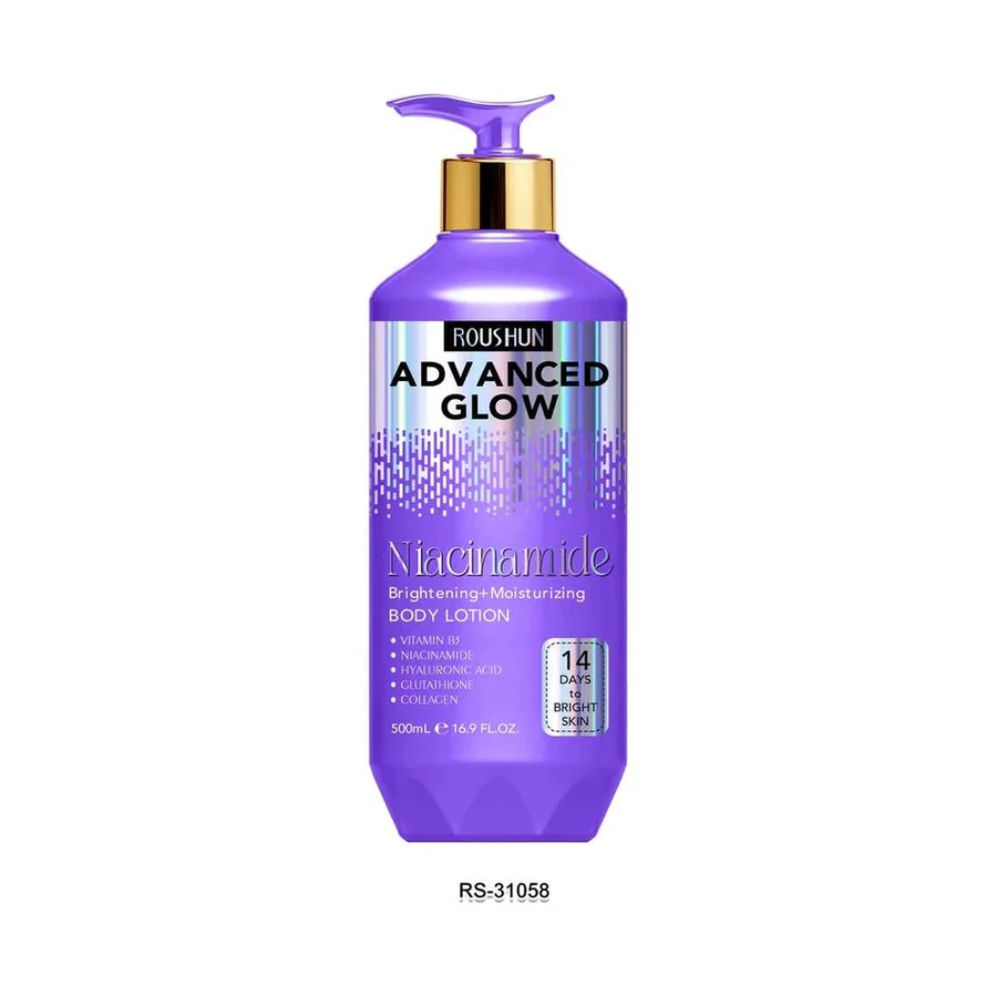 ROUSHUN Niacinamide Advenced Glow Body Lotion model RS-31058 product image for OEM/ODM private label body lotion manufacturing