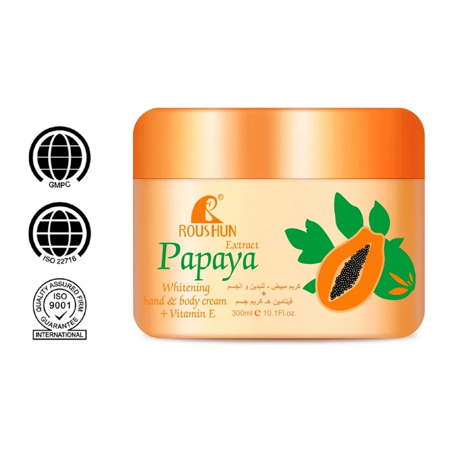 ROUSHUN Papaya Brightening Hand & Body Cream with Vitamin E white background product image for OEM/ODM private label body cream manufacturing