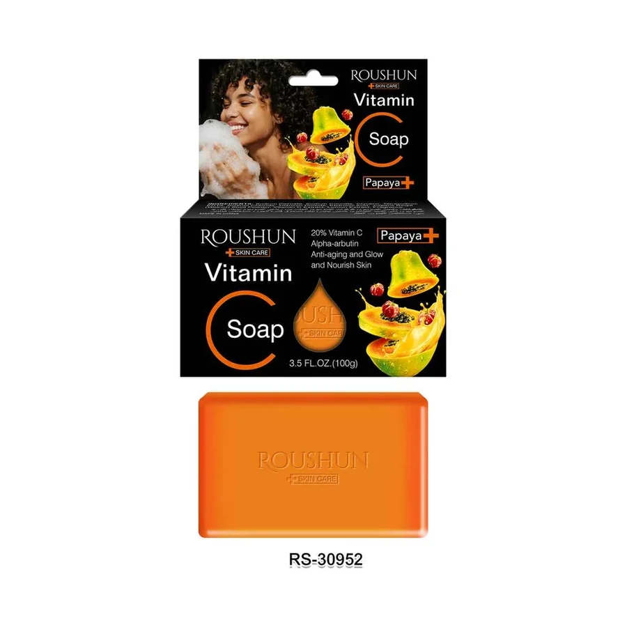 ROUSHUN Papaya VC Soap VC Soap model RS-30952 product image for OEM/ODM private label soap manufacturing