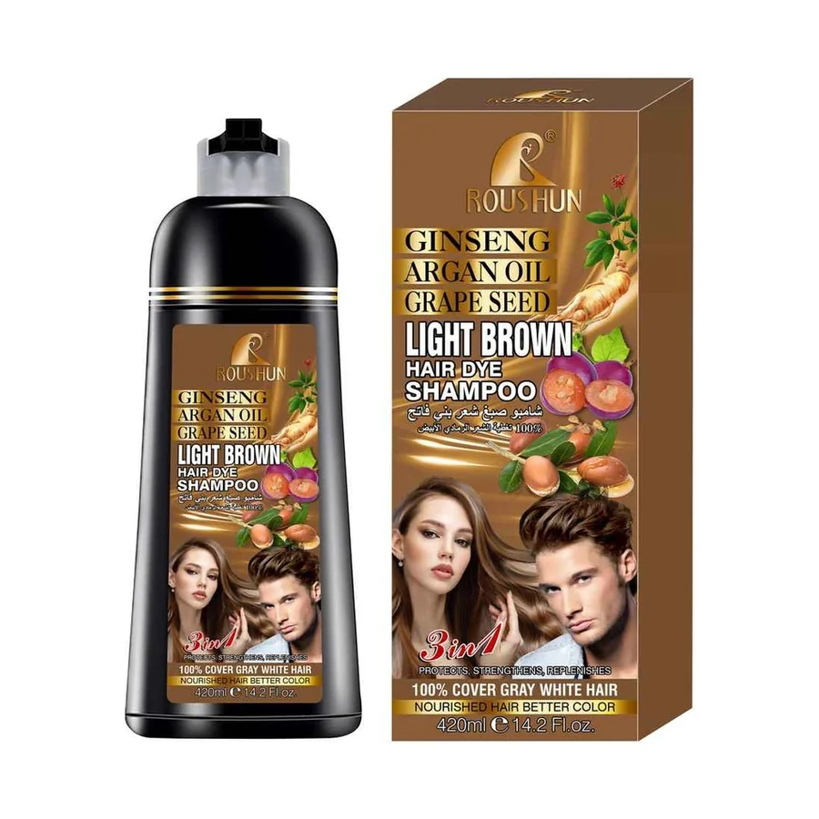 ROUSHUN Light Brown Hair Shampoo model RS-30740 product image for OEM/ODM private label shampoo manufacturing