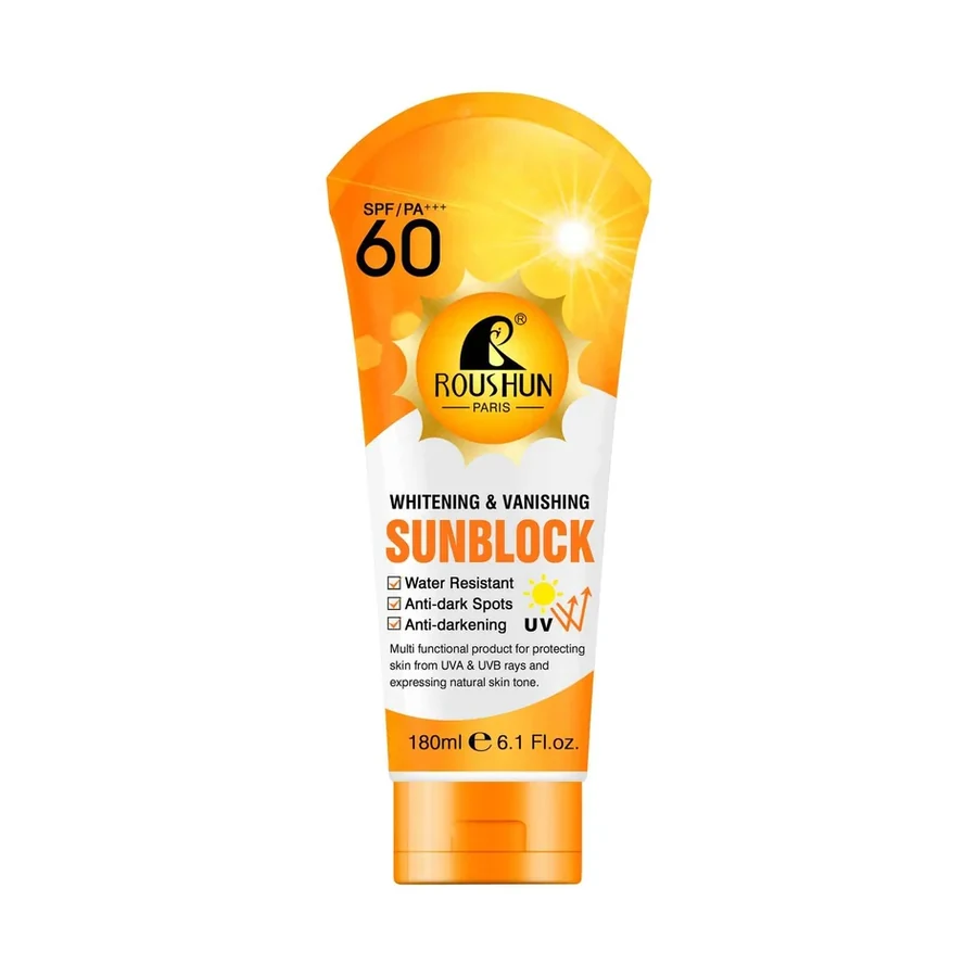 ROUSHUN SPF60 Sunscreen Sunscreen model RS-30592 product image for OEM/ODM private label sunscreen manufacturing