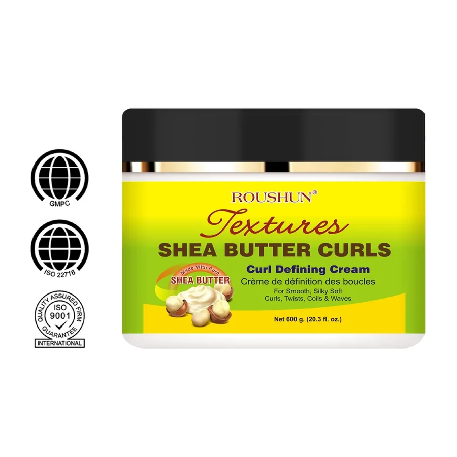 ROUSHUN Textures Shea Butter Curl Defining Cream for Curly Hair600g white background product image for OEM/ODM private label hair care manufacturing
