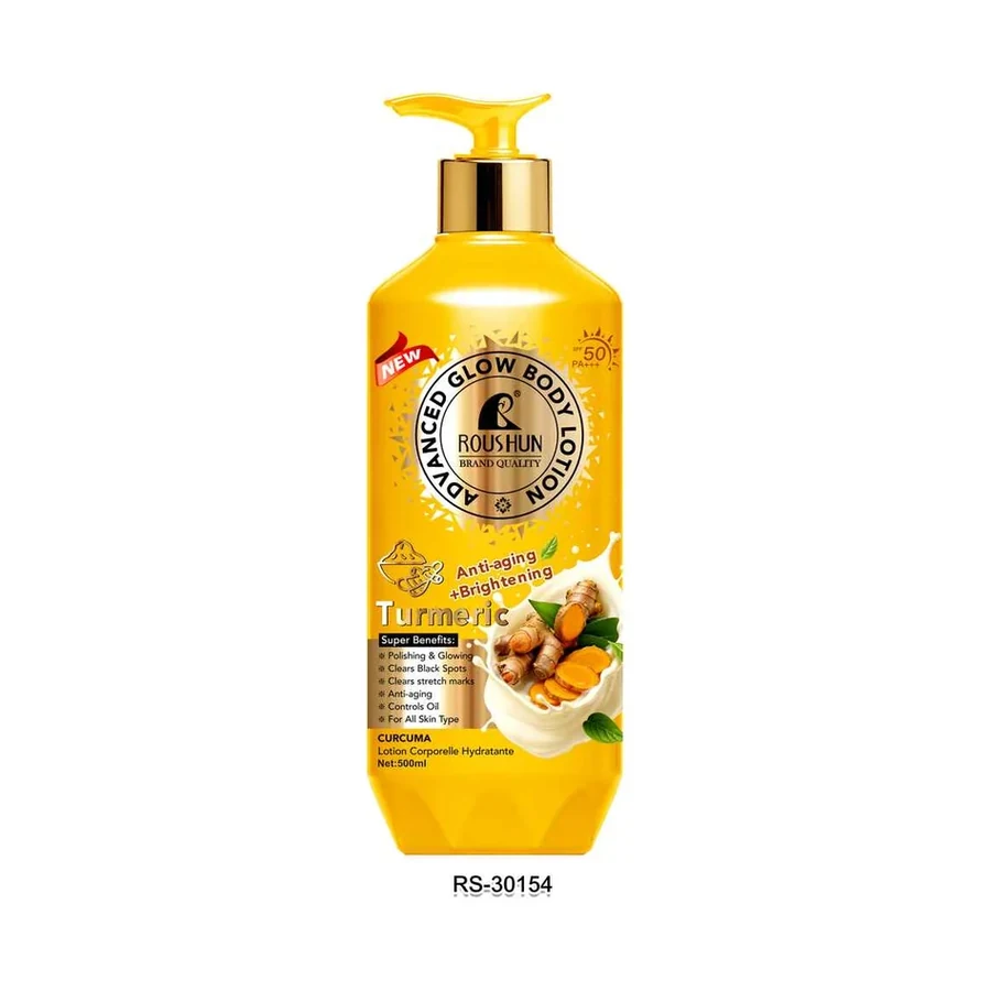 ROUSHUN Turmeric Advanced Glow Body Lotion model RS-31054 product image for OEM/ODM private label body lotion manufacturing