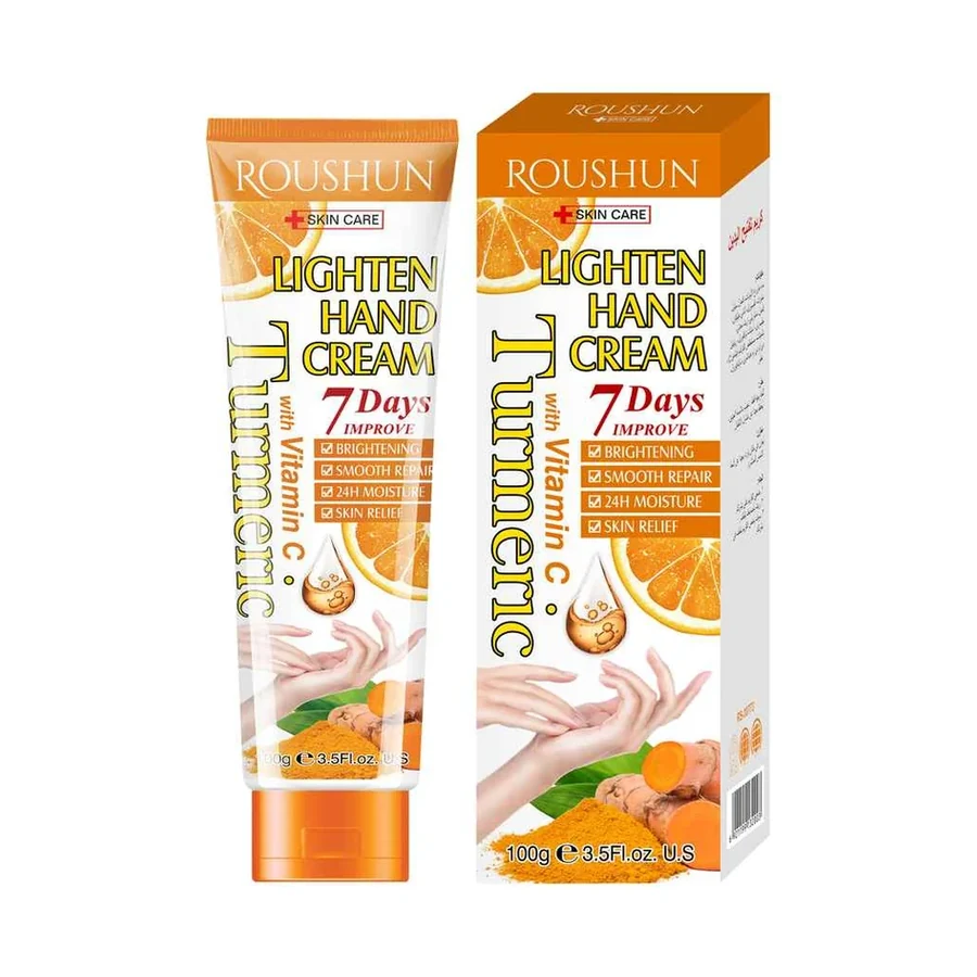 ROUSHUN Cream Turmeric Lighten Hand Cream model RS-30773 product image for OEM/ODM private label body cream manufacturing