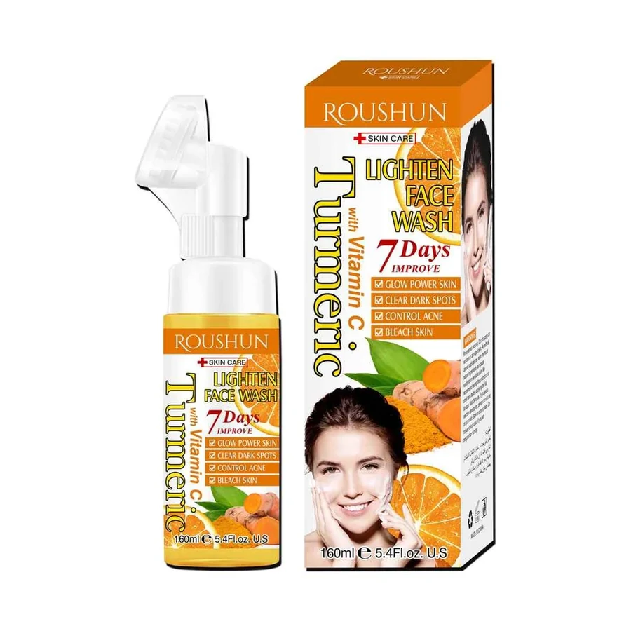 ROUSHUN Facial Cleanser Turmeric Lighten Face Wash model RS-30774 product image for OEM/ODM private label facial cleanser manufacturing
