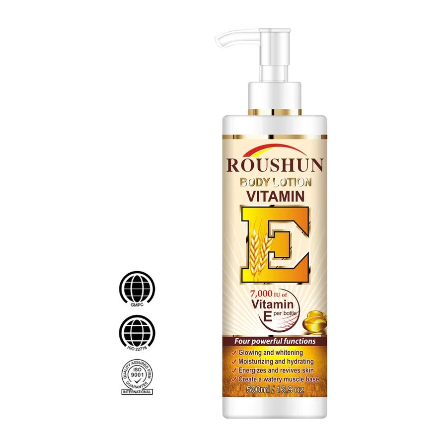 ROUSHUN Vitamin E Body Lotion 500 ml white background product image for OEM/ODM private label body lotion manufacturing