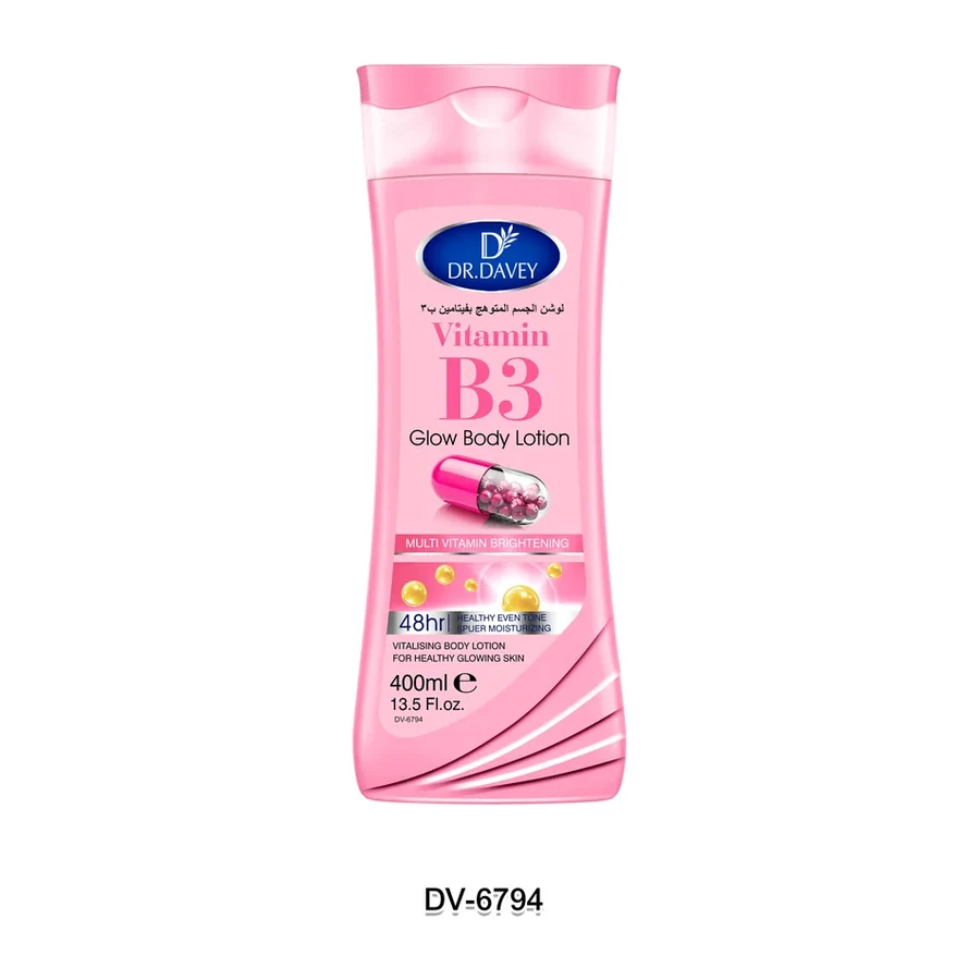 Vitamin B3 Moisturizing Body Lotion 400ml Daily Hydration for Soft & Smooth Skin All Skin Types white background product image for OEM/ODM