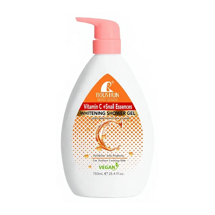 Vitamin C Shower Gel with Hyaluronic Acid & Snail Essence Brightening & Hydrating for Men white background product image for OEM/ODM