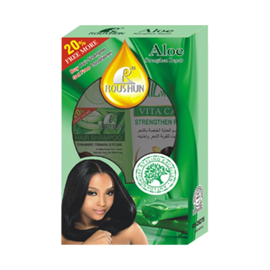 Aloe Vera Shampoo and Conditioner Set 400 ml + 300 ml model RS-29275 product packaging for private label OEM/ODM