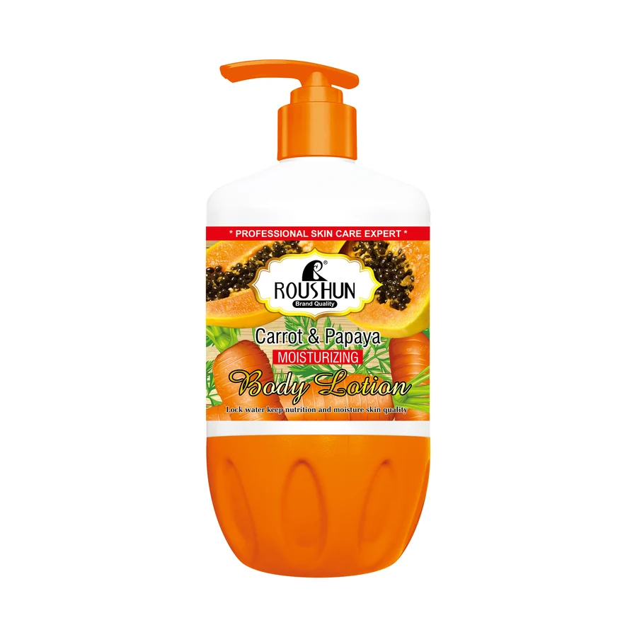 Carrot and Papaya Body Lotion 580 ml model RS-29594 product packaging for private label OEM/ODM