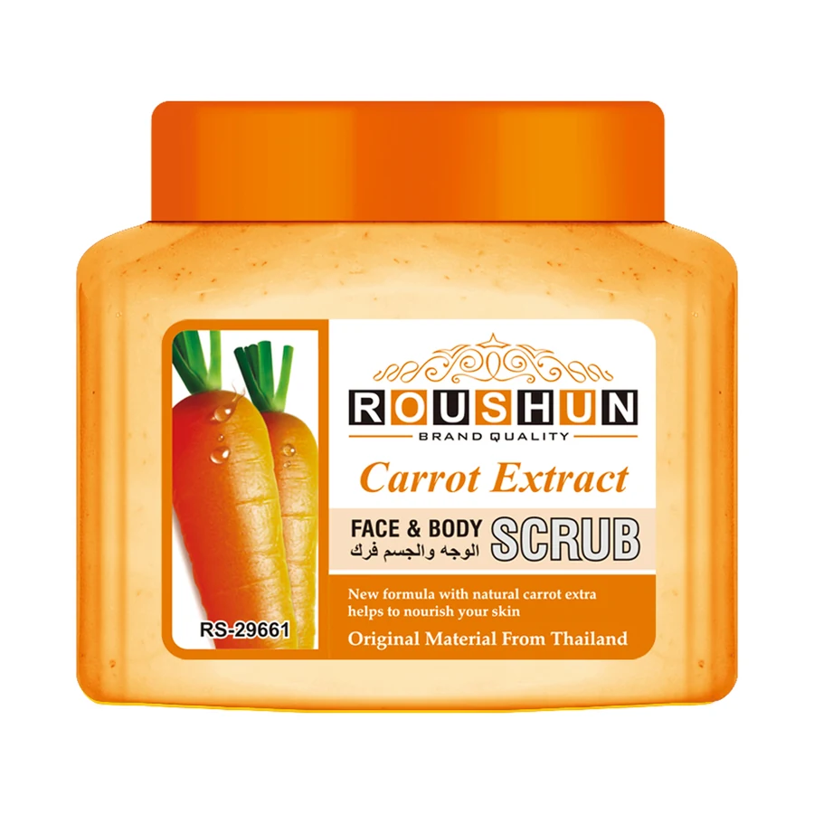 Carrot Body Scrub 250 ml model RS-29661 product packaging for private label OEM/ODM