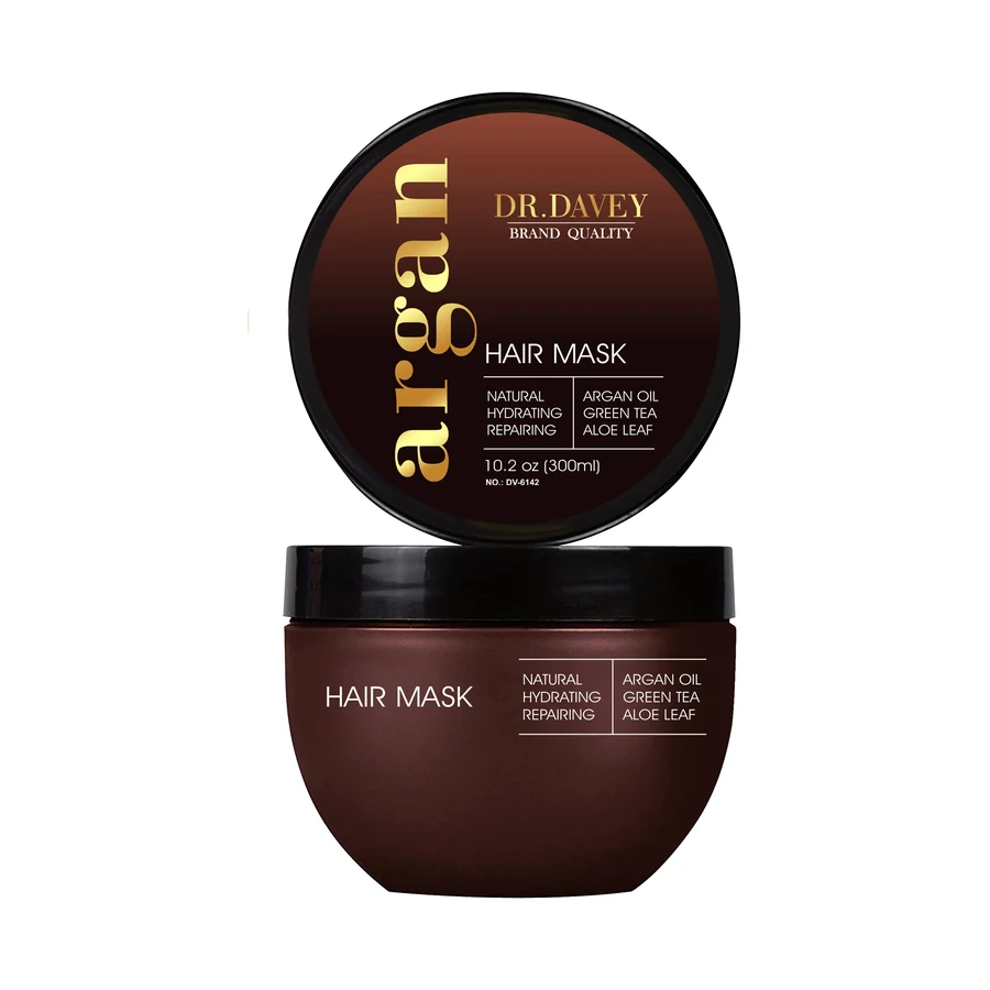 DR.DAVEY Argan Oil Hair Mask 300 ml model DV-6142 product packaging for private label OEM/ODM