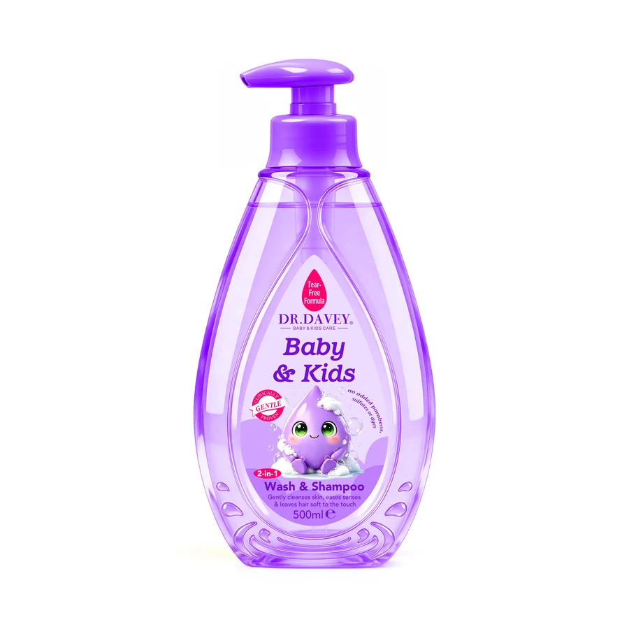 DR.DAVEY Baby Shampoo and Body Wash 500 ml model DV-7037 product packaging for private label OEM/ODM