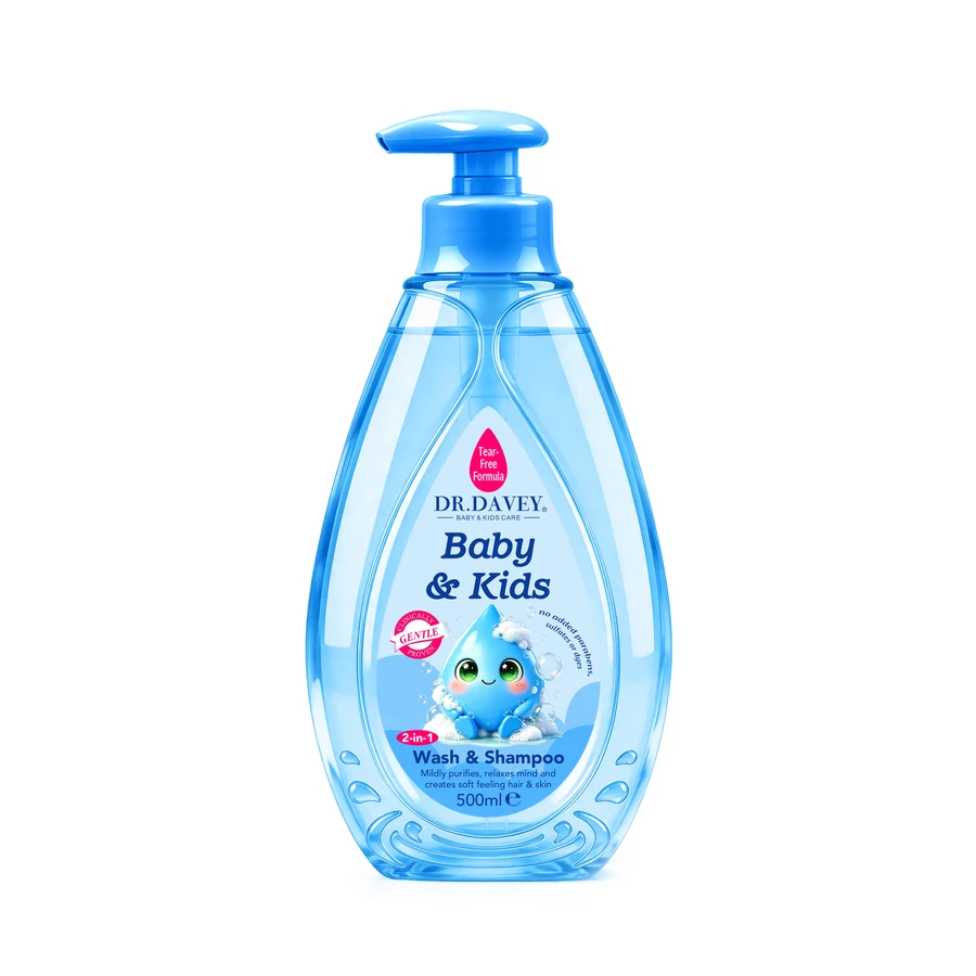 DR.DAVEY Baby Shampoo and Body Wash 500 ml model DV-7038 product packaging for private label OEM/ODM