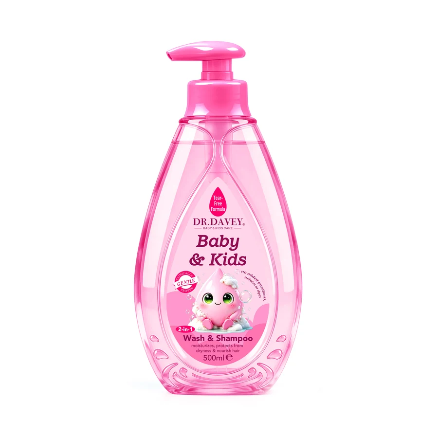 DR.DAVEY Baby Shampoo and Body Wash 500 ml model DV-7039 product packaging for private label OEM/ODM