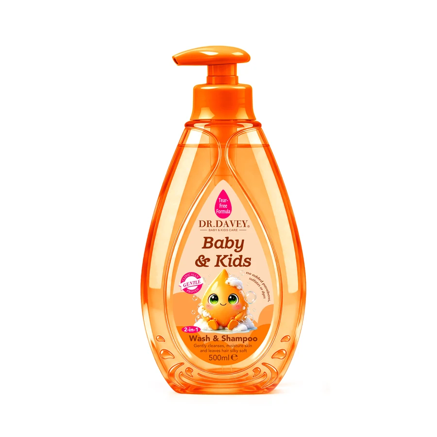 DR.DAVEY Baby Shampoo and Body Wash 500 ml model DV-7040 product packaging for private label OEM/ODM