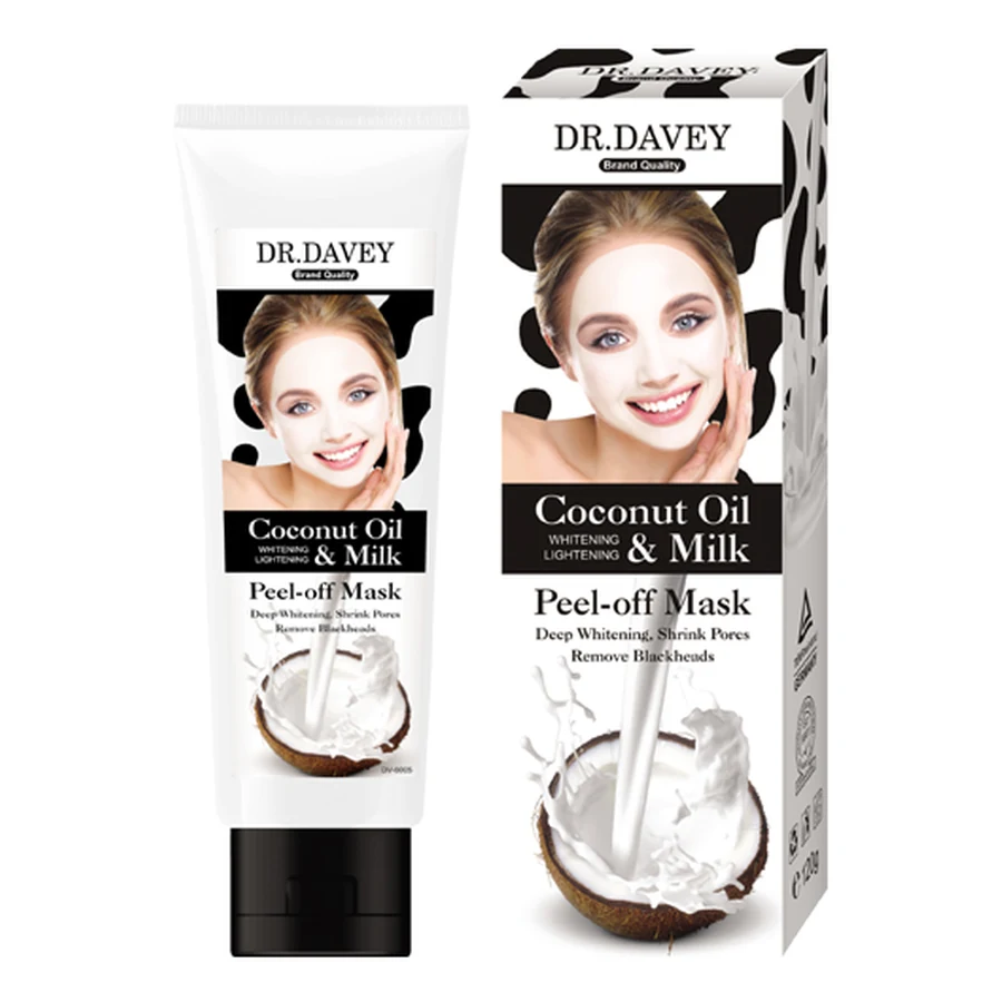 DR.DAVEY Coconut and Milk Peel-Off Face Mask 120 g model DV-6005 product packaging for private label OEM/ODM