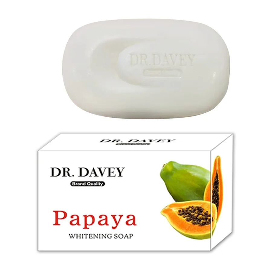 DR.DAVEY Papaya Soap model DV-6055 white background product image for OEM/ODM private label soap manufacturing