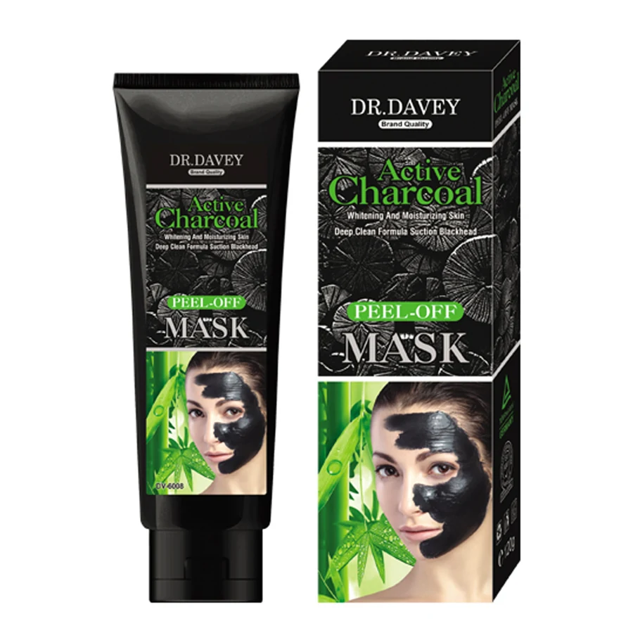 DR.DAVEY Charcoal Peel-Off Face Mask 120 g model DV-6008 product packaging for private label OEM/ODM