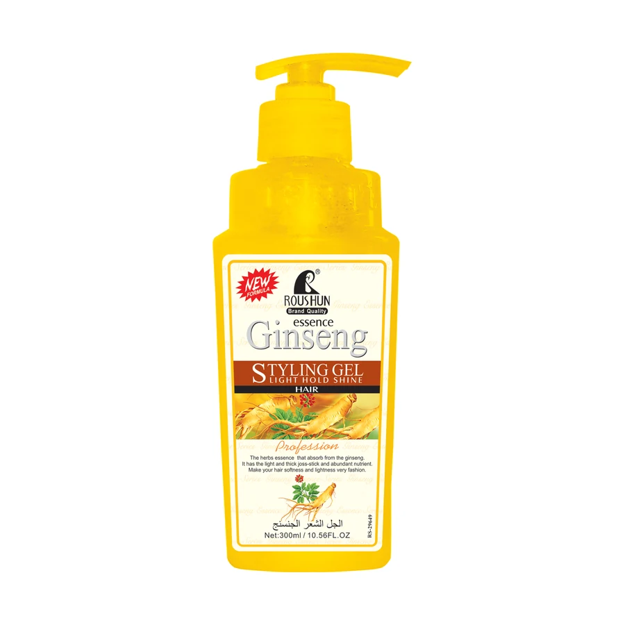 Ginseng Hair Styling Gel 300 ml model RS-29649 product packaging for private label OEM/ODM
