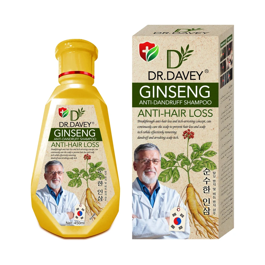 Ginseng Scalp Care Shampoo 450 ml model DV-6488 product packaging for private label OEM/ODM