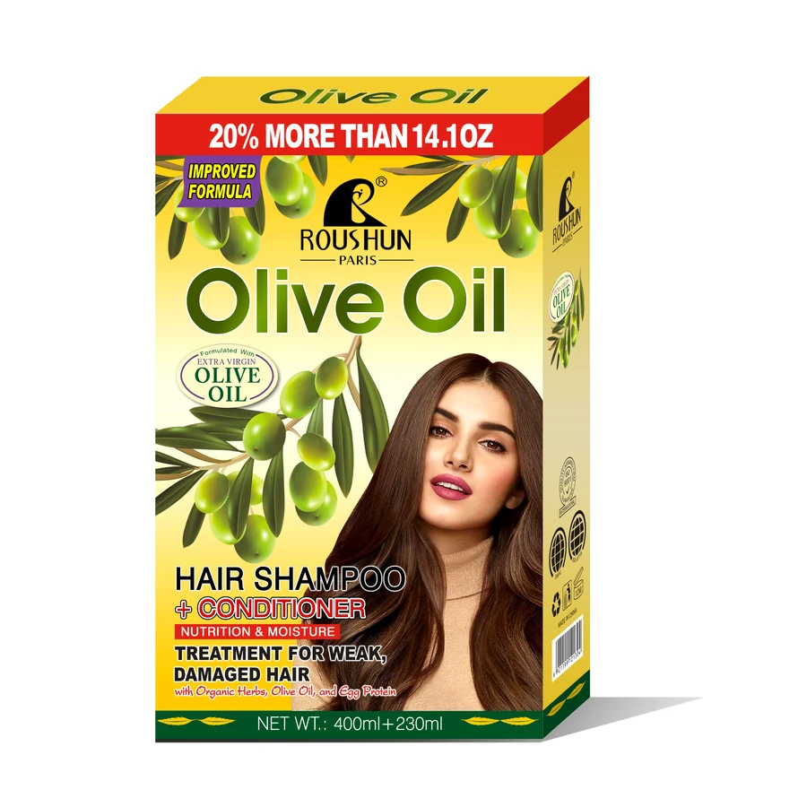 Olive Oil Shampoo and Conditioner Set 400 ml + 230 ml model RS-29004S product packaging for private label OEM/ODM