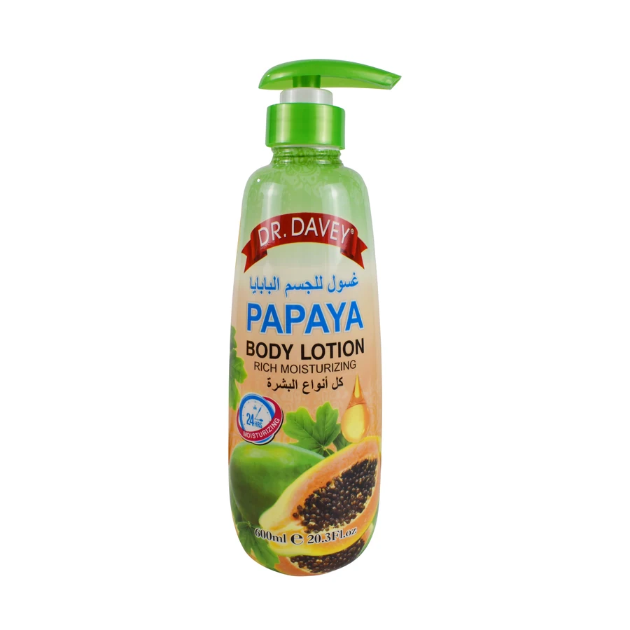 Papaya Body Lotion 600 ml model DV-6393 product packaging for private label OEM/ODM